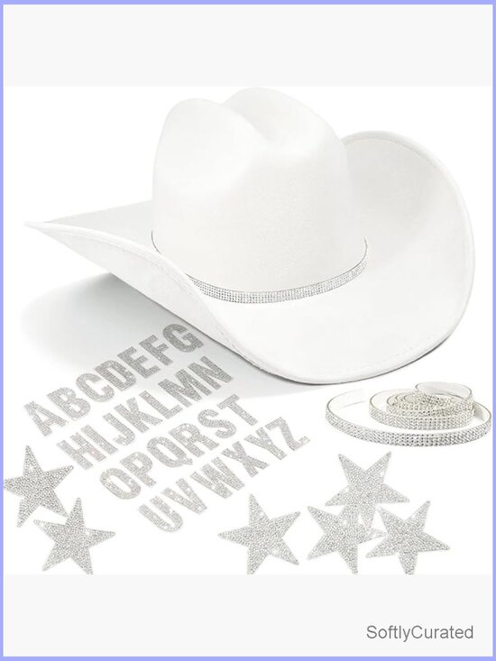 Felt Western Cowboy Hat with Rhinestone Embellishments for DIY Projects main image 6